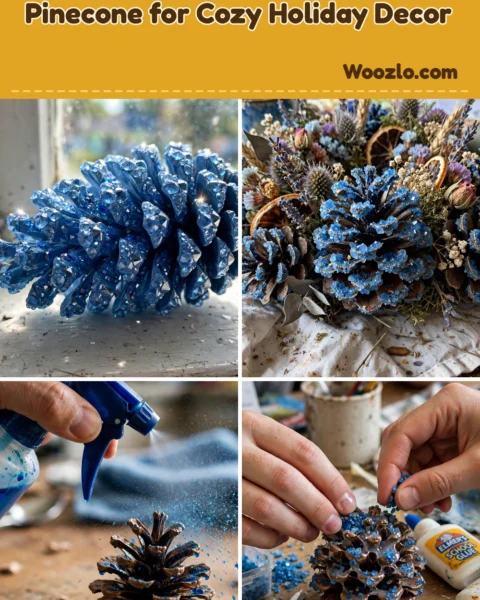 Create Calming DIY Blue Crystal Pinecone for Cozy Holiday Decor