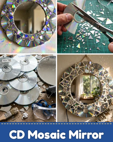 Transform Old CDs into a Stunning DIY Mosaic Mirror Accent
