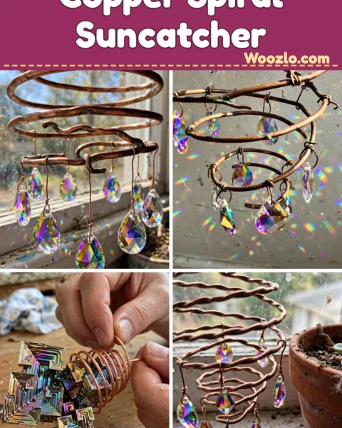 Create a Beautiful DIY Copper Crystal Spiral Suncatcher for Windows
