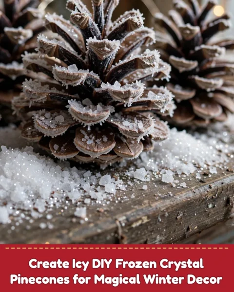 Create Icy DIY Frozen Crystal Pinecones for Magical Winter Decor