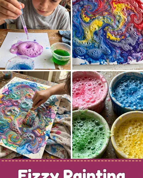 Create Colorful DIY Baking Soda Fizzy Painting with Kids