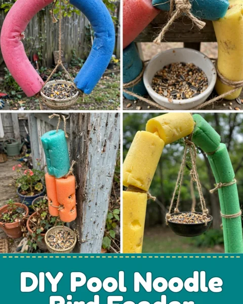 Create a Colorful DIY Pool Noodle Bird Feeder for Your Backyard