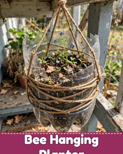Build a Charming DIY Bee Hanging Planter from a Bottle