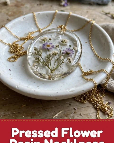 Create Delicate DIY Pressed Flower Resin Necklaces