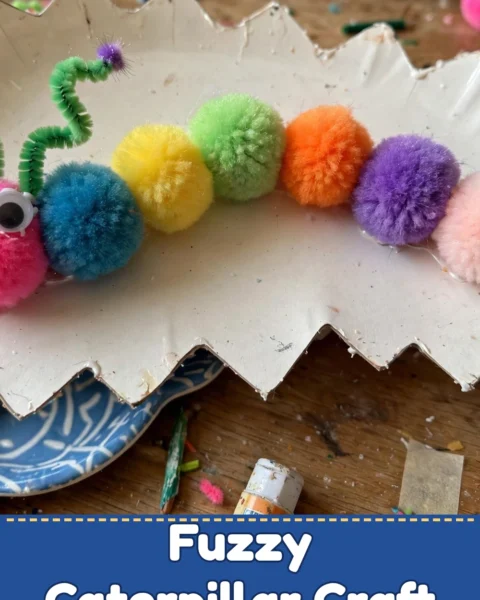 Easy Fuzzy Caterpillar Craft For Kids