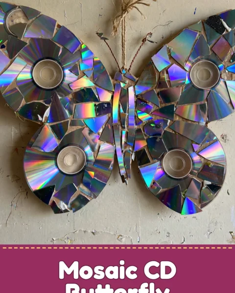 Transform Old CDs into a Stunning DIY Mosaic Butterfly Wall Hanging
