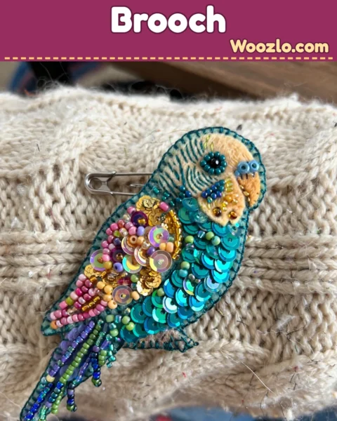 Create a Stunning DIY Beaded Sequin Budgie Brooch in Just a Few Steps