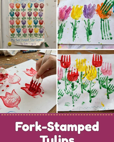 Brighten Your Garden with Fun DIY Fork-Stamped Tulips