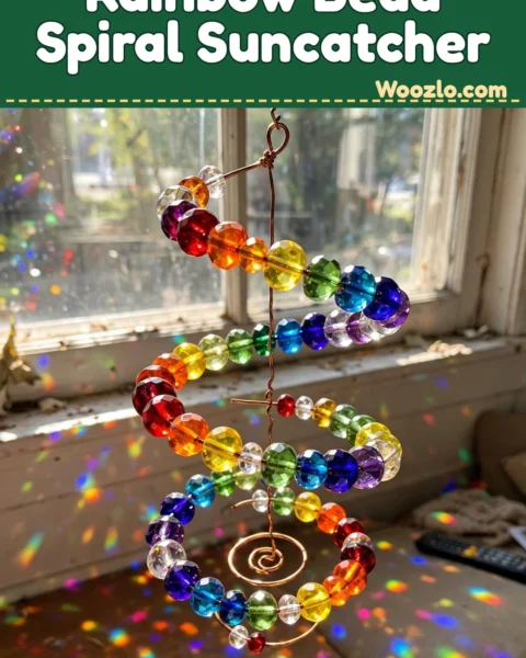 Create a Soothing DIY Rainbow Bead Spiral Suncatcher for Your Windows