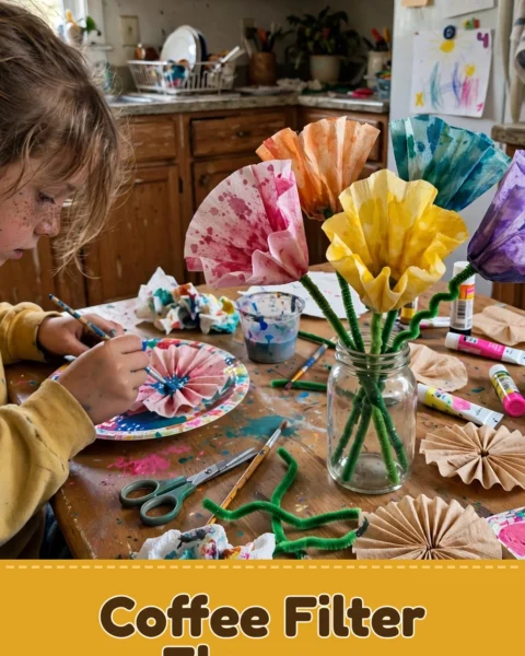 Create Beautiful and Easy DIY Coffee Filter Flowers for Kids