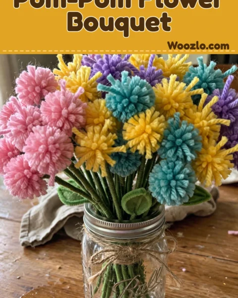 Create a Cozy DIY Fork Pom-Pom Flower Bouquet for Home