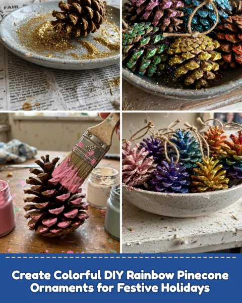 Create Colorful DIY Rainbow Pinecone Ornaments for Festive Holidays