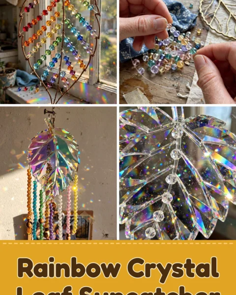 Create a Cozy Rainbow Crystal Leaf Suncatcher