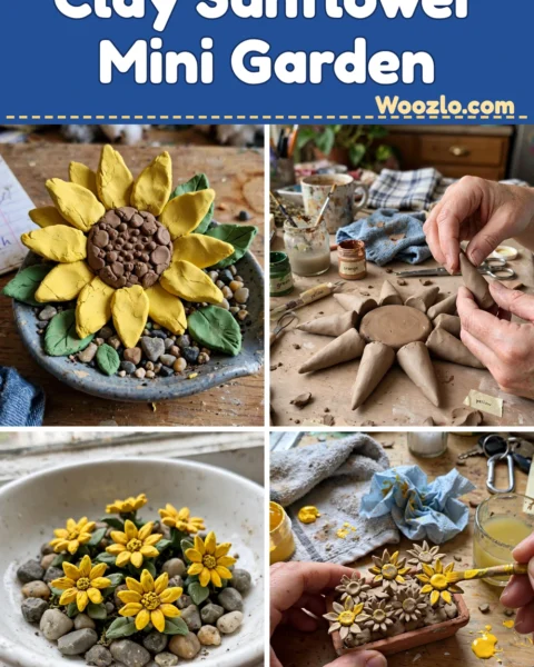 Create an Air-Dry Clay Sunflower Miniature Garden