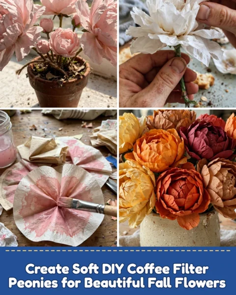 Create Soft DIY Coffee Filter Peonies for Beautiful Fall Flowers