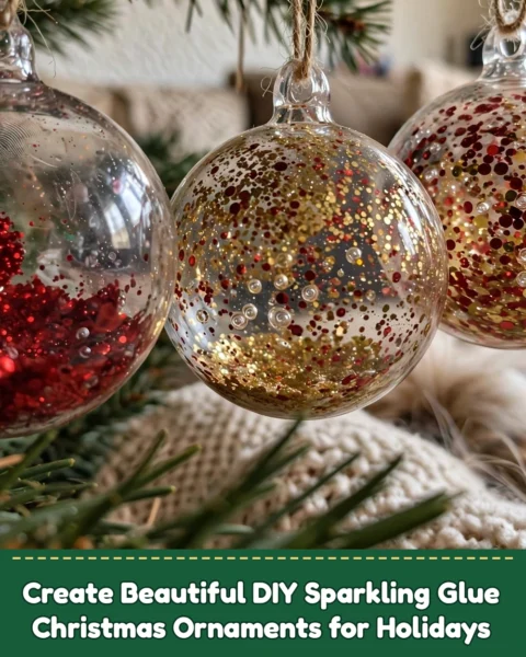 Create Beautiful DIY Sparkling Glue Christmas Ornaments for Holidays