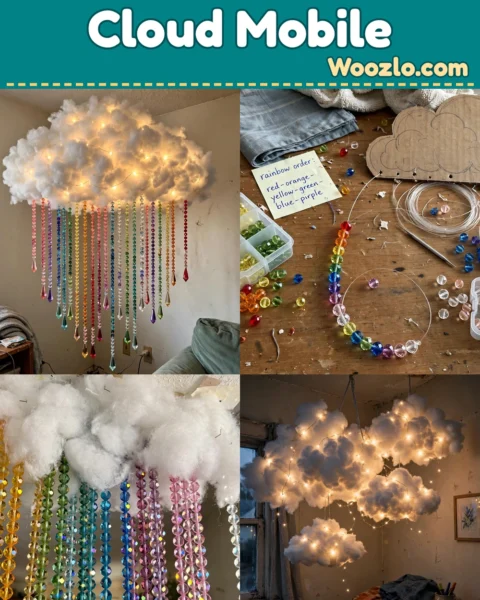 Create a Glowing DIY Rainbow Cloud Mobile