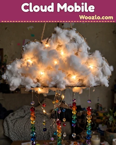 Create a Magical DIY Glowing Rainbow Cloud Mobile for Any Room